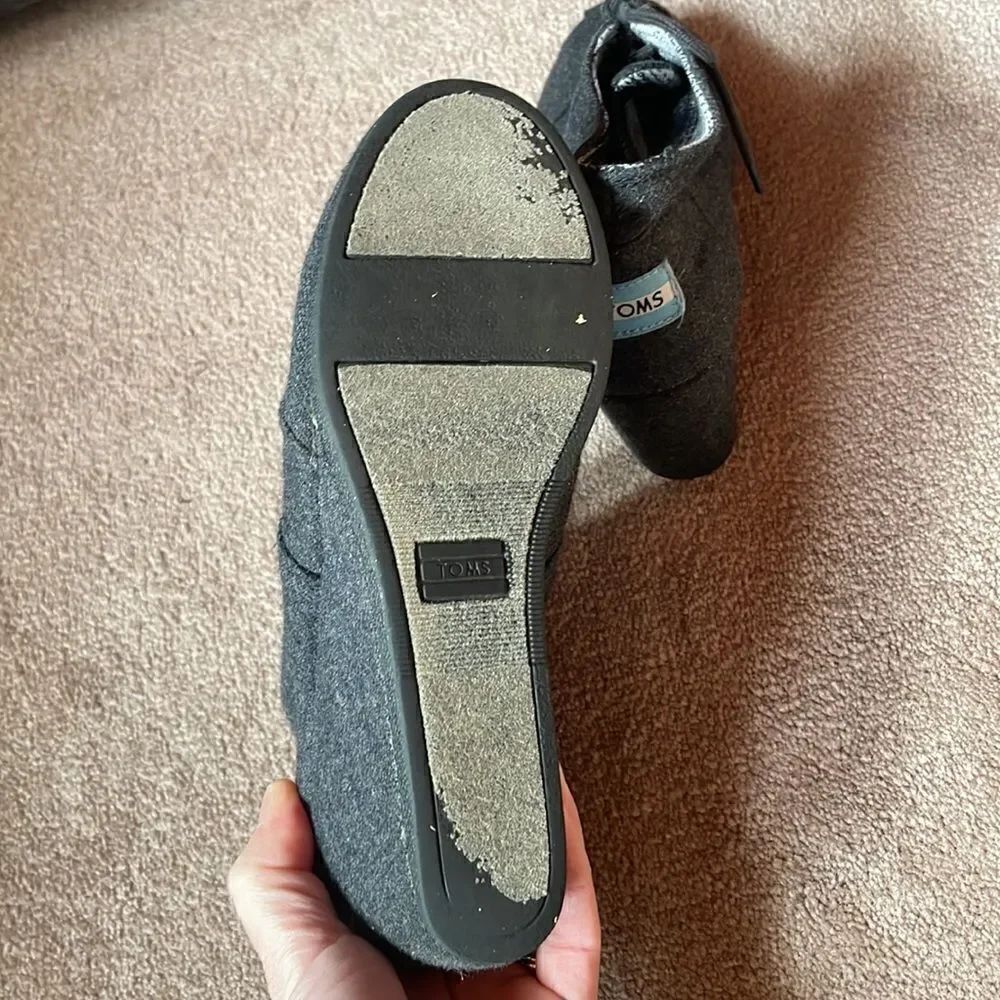 Grey Tom Tie up Wedges - Picture 7 of 9